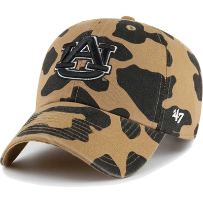 47 ' Auburn Tigers Rosette Leopard Clean Up Adjustable Hat In Brown