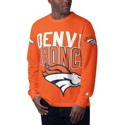 Starter Orange Denver Broncos Clutch Hit Long Sleeve T-shirt
