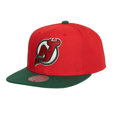 Mitchell & Ness Men's  Red New Jersey Devils Core Team Ground 2.0 Snapback Hat