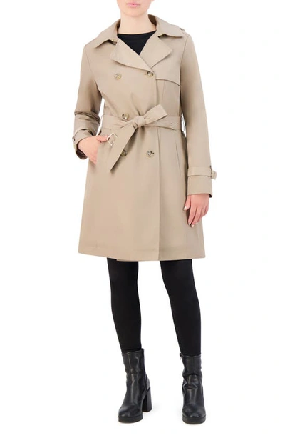Cole Haan Signature Insulated Double Breasted Hooded Trench Coat