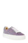 Betsey Johnson Sidny Crystal Pavé Platform Sneaker In Lavender