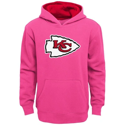 Outerstuff Kids' Girls Youth Pink Kansas City Chiefs Prime Pullover Hoodie