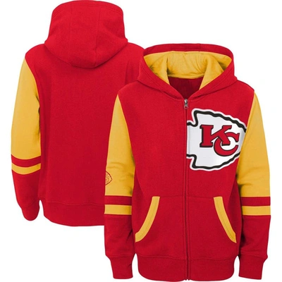 Outerstuff Kids' Preschool Red Kansas City Chiefs Stadium Color Block Full-zip Hoodie