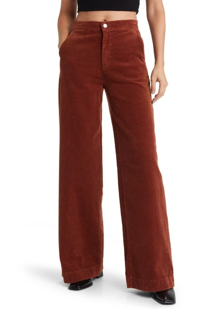 Ag Devon Wide Leg Corduory Pants In Spiced Maple