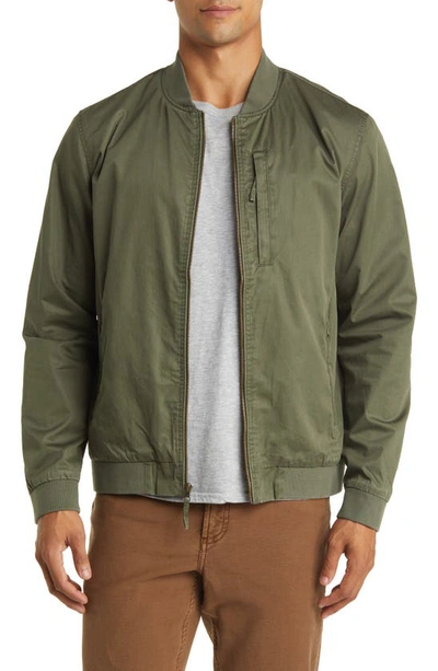 Marine Layer Rossland Dry Waxed Cotton Bomber Jacket In Climbing Ivy