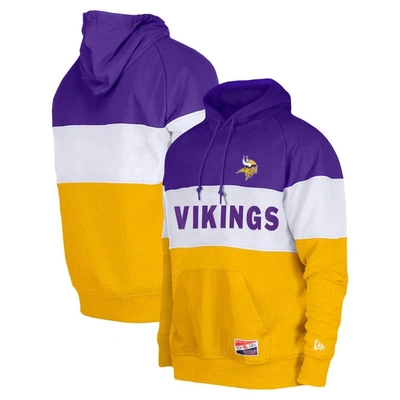 New Era Purple Minnesota Vikings Big & Tall Current Colorblock Pullover Hoodie