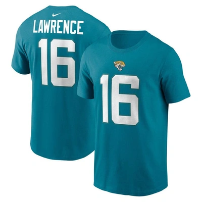 Nike Men's  Trevor Lawrence Teal Jacksonville Jaguars Player Name And Number T-shirt