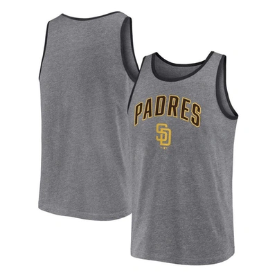 Profile Men's  Heather Charcoal San Diego Padres Big And Tall Arch Over Logo Tank Top
