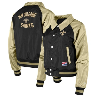 New Era Black New Orleans Saints Coaches Raglan Full-snap Jacket