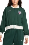 Nike Sportswear Club Exeter Crop Jacket In Pro Green/ Sail/ Midnight Navy