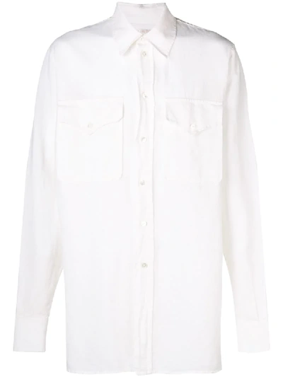 Our Legacy Pointed Collar Oversized Shirt In White