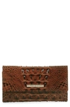 Brahmin Cordelia Croc Embossed Leather Wallet In Pecan