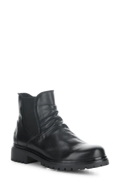 Bos. & Co. Cecil Slouch Waterproof Bootie In Black Feel Leather