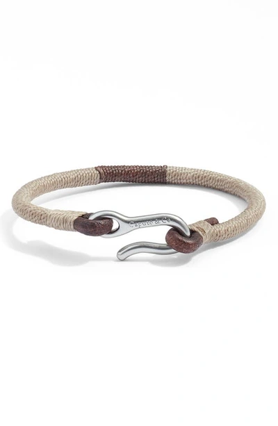 Caputo & Co Wrapped Leather Bracelet In Grey