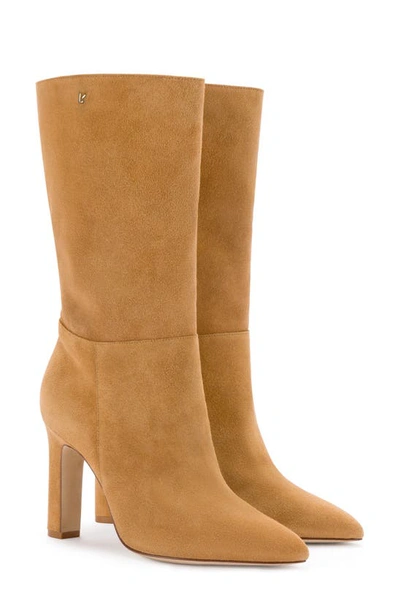 Larroude Cindy Pointed Heel Boot In Toasted