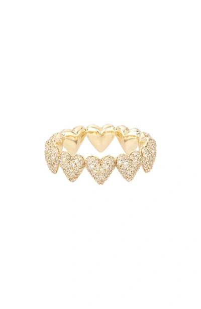 Adina Reyter Diamond Puffy Heart Ring In Yellow Gold
