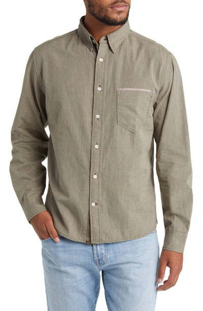 Billy Reid Cotton Button-up Shirt In Olive