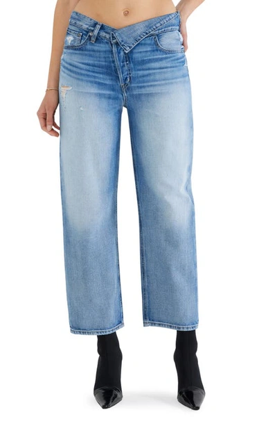Etica Neli Foldover Waist Crop Jeans In Multi