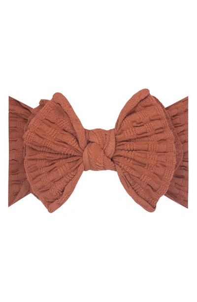 Baby Bling Waffle Knit Headband In Clay