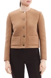 Theory Tweed Crop Jacket In Palomino