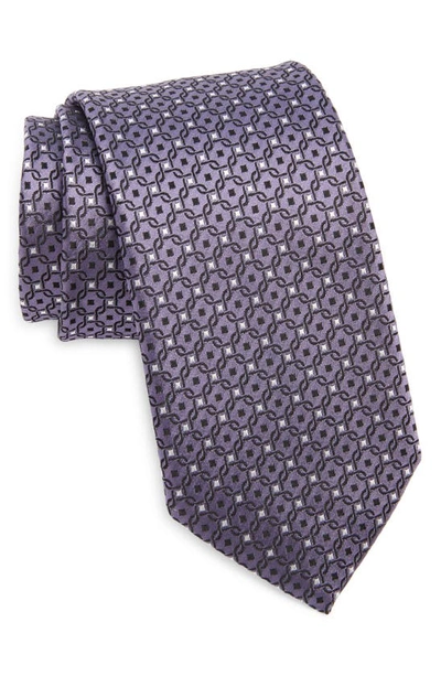 Zegna Ties Cento Fili Links Jacquard Silk Tie In Purple