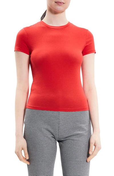 Theory Tiny Apex Organic Pima Cotton T-shirt In Grenadine