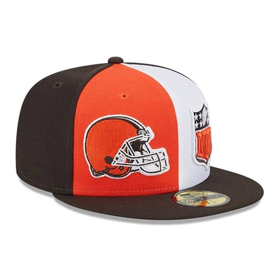 New Era Men's  Orange, Brown Cleveland Browns 2023 Sideline 59fifty Fitted Hat In Orange,brown