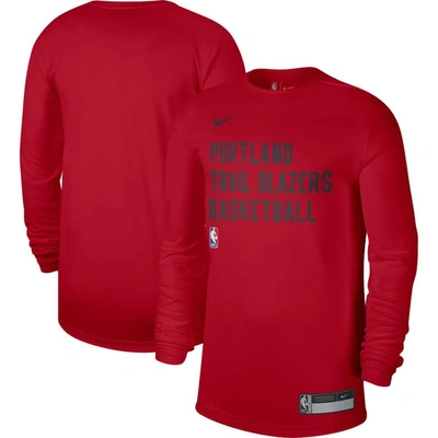 Nike Unisex  Red Portland Trail Blazers 2023/24 Legend On-court Practice Long Sleeve T-shirt