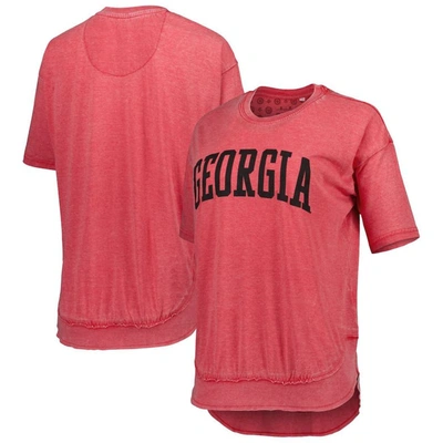 Pressbox Red Georgia Bulldogs Arch Poncho T-shirt