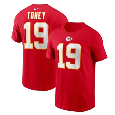 Nike Men's  Kadarius Toney Red Kansas City Chiefs Player Name And Number T-shirt
