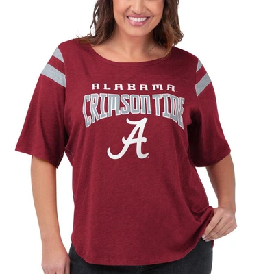 G-iii 4her By Carl Banks Crimson Alabama Crimson Tide Plus Size Linebacker Half-sleeve T-shirt