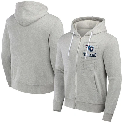 Nfl X Darius Rucker Collection By Fanatics Heather Gray Tennessee Titans Domestic Full-zip Hoodie