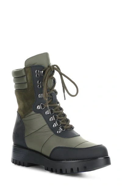Bos. & Co. Greer Waterproof Winter Boot In Black/ Olive Bard/ Piumino