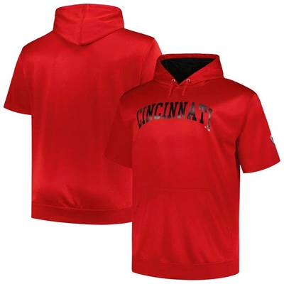 Profile Men's  Red Cincinnati Reds Big And Tall Contrast Short Sleeve Pullover Hoodie