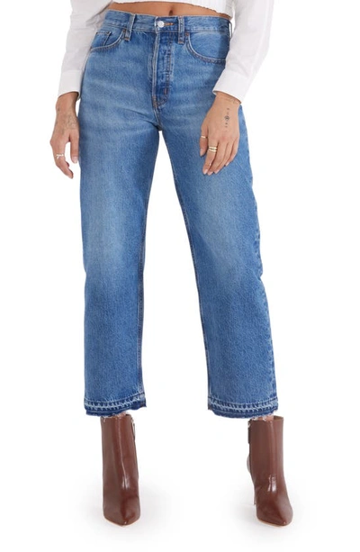 Etica Tyler High Waist Straight Leg Ankle Jeans In Blue