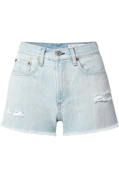 Rag & Bone Justine High Waist Cutoff Denim Shorts In Light Denim