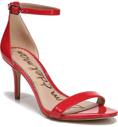 Sam Edelman 'patti' Ankle Strap Sandal In Red Patent Leather