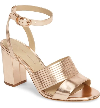 Etienne Aigner Layla Ankle Strap Sandal In Rose Leather