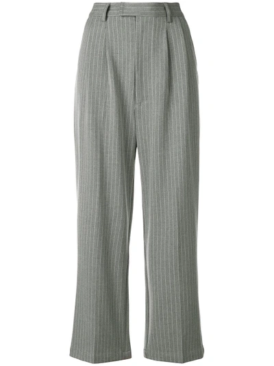 Perks And Mini P.a.m. Pinstripe Wide Leg Trousers - Grey