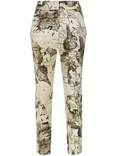 Andrea Marques Map Print Straight Trousers In Est Mapa Natural