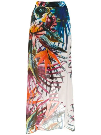 Brigitte Silk Maxi Skirt - White