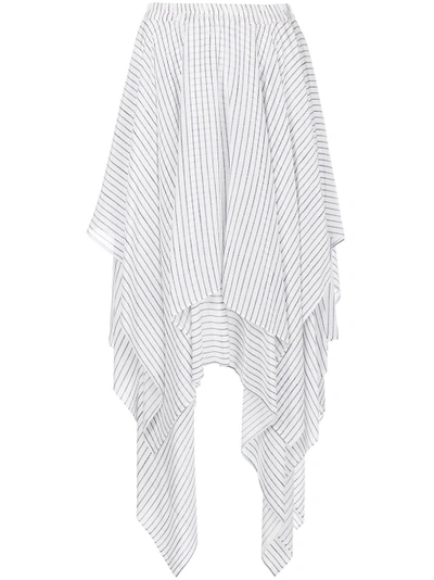 Preen Line Striped Handkerchief Skirt In White
