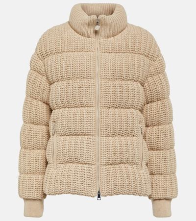 Moncler Leiothrix Cashmere-blend Down Jacket In 210 Pink
