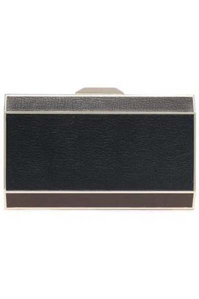 Anya Hindmarch Color-block Textured-leather Box Clutch In Black
