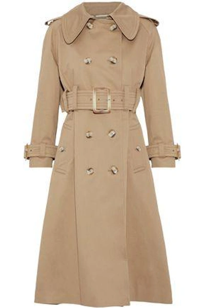Alexa Chung Woman Double-breasted Cotton-gabardine Trench Coat Camel