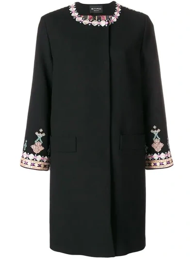 Etro Embroidered Beaded Topper In Black