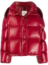 Moncler Genius Chouette Puffer Jacket W/ Contrast Shoulders In Red