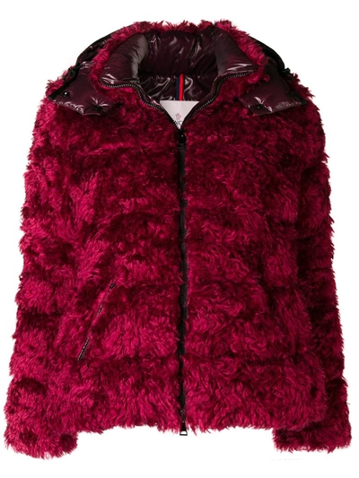 Moncler Bady Shearling Padded Jacket In Red