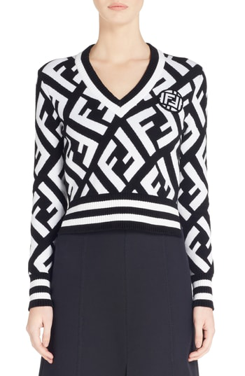 fendi sweater black and white