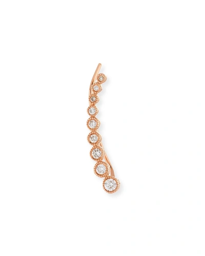 Ef Collection 14k Gold & Diamond Bezel Climber Earring - Right In Rose